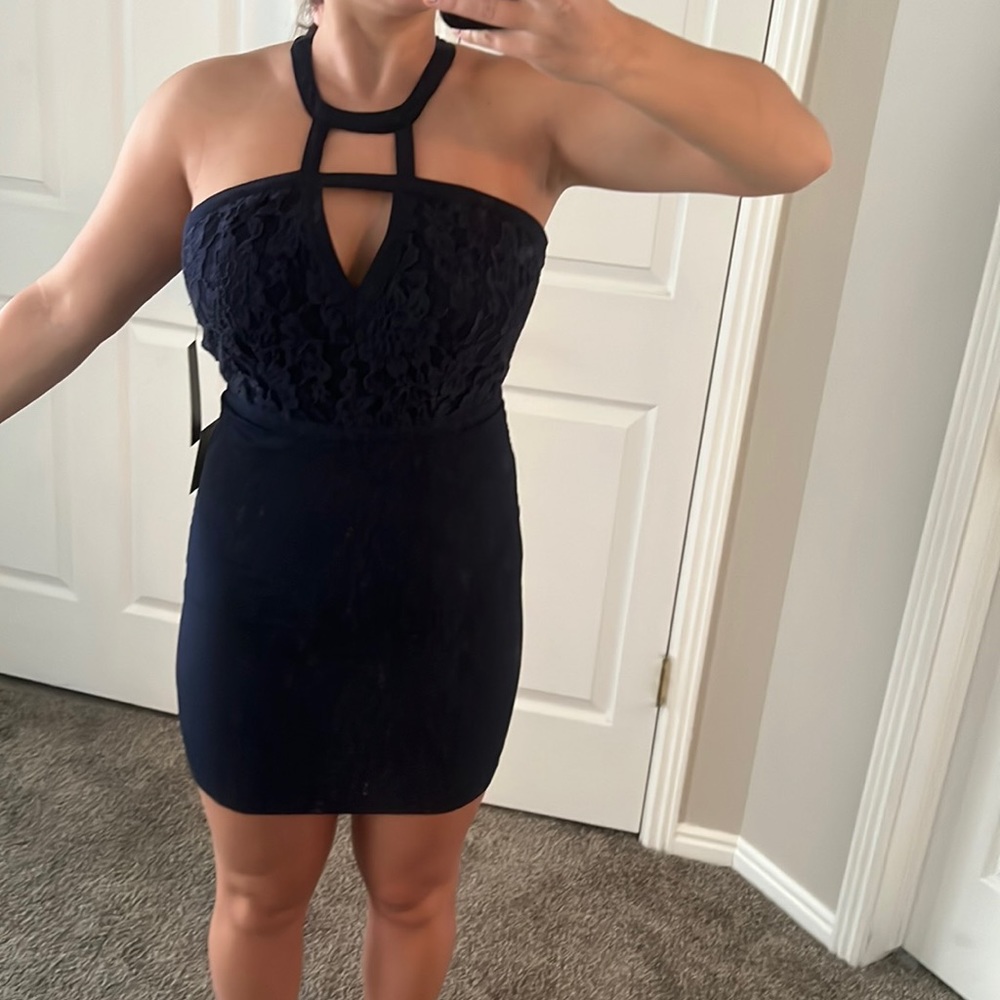 Brand new with tags Lulus navy blue mini cocktail dress